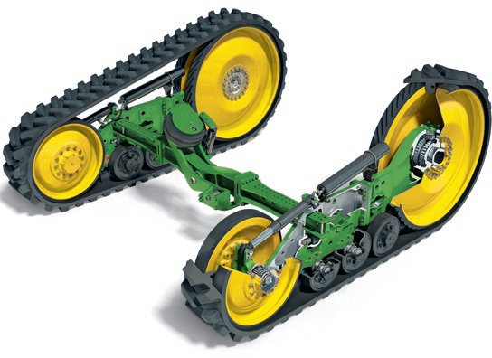 Traktoriaus John Deere 8RT važiuoklė Traktoriaus John Deere 8RT važiuoklė